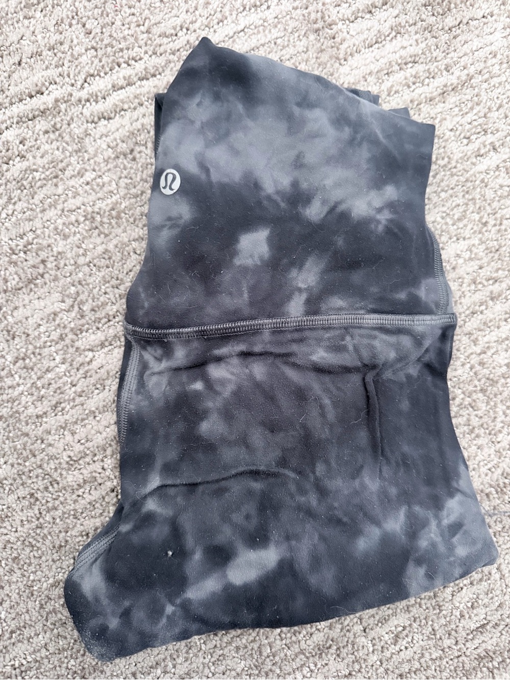 lululemon athletica Black & Gray Cloud Tie-Dye Athletic Shorts